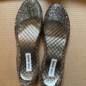 Steve Madden Silver Jelly Flats